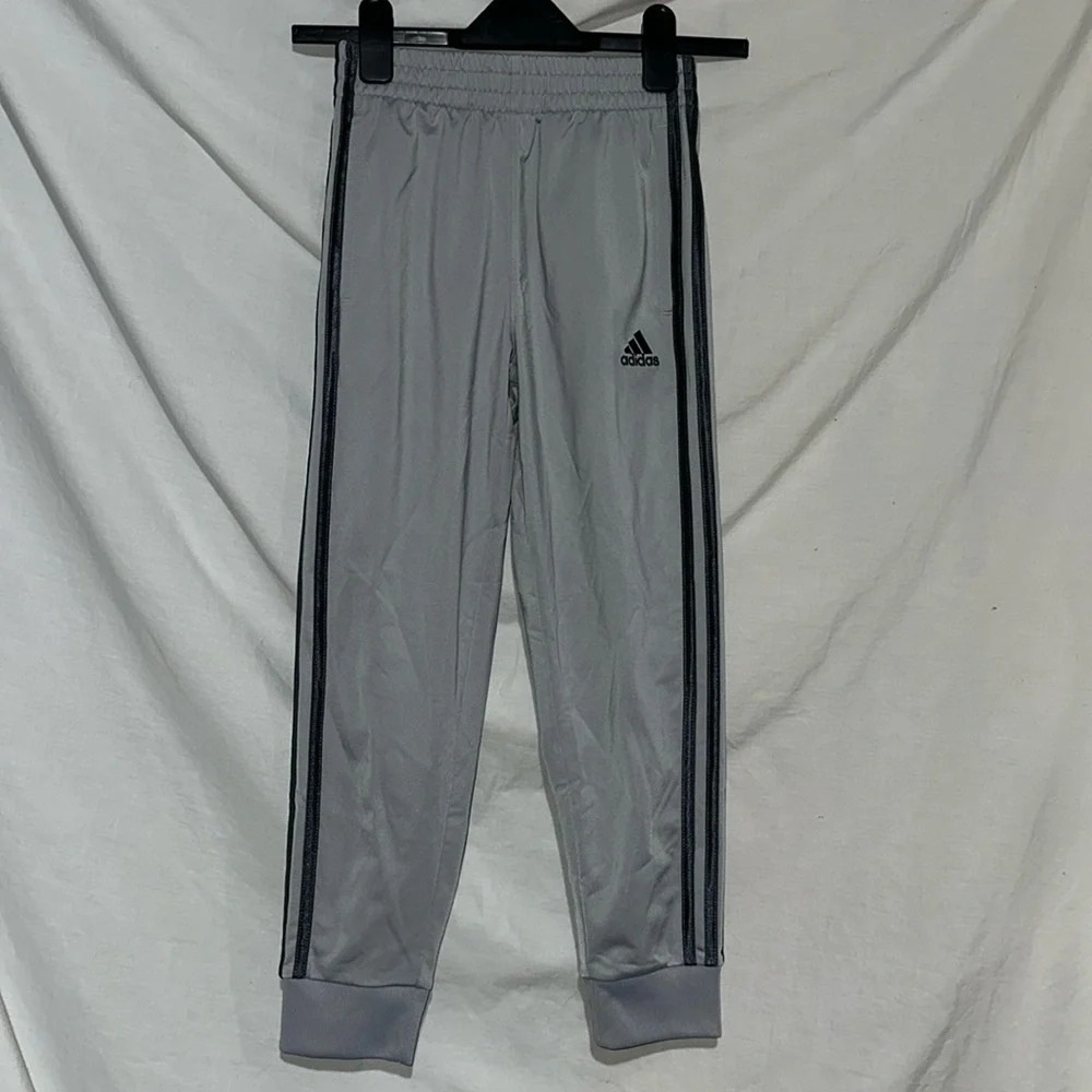 gray / silver Adidas 3 stripe track pants size small (8)